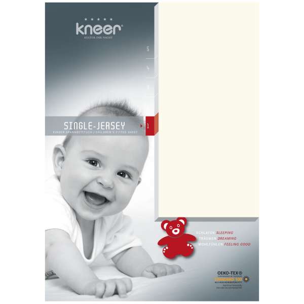 Kneer Single-Jersey Spannbetttuch für Kindermatratzen Qualität 60 Größe 60x120 70x140 cm