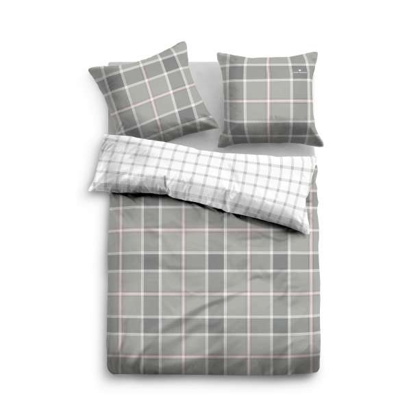 Tom Tailor Flanell-Wendebettwäsche 9883-844, Größe 135x200 cm, grau