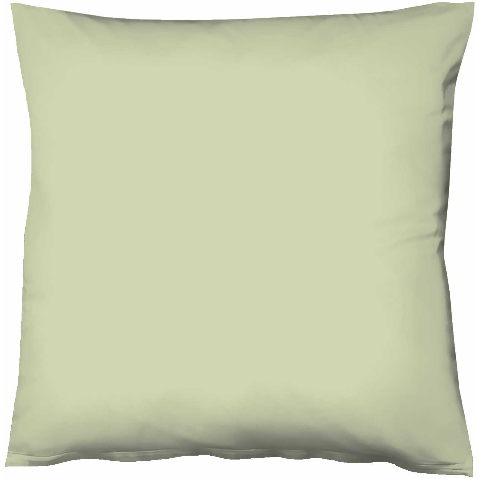 Fleuresse Mako-Satin-Kissenbezug uni colours Farbe jadegr&uuml;n 1525