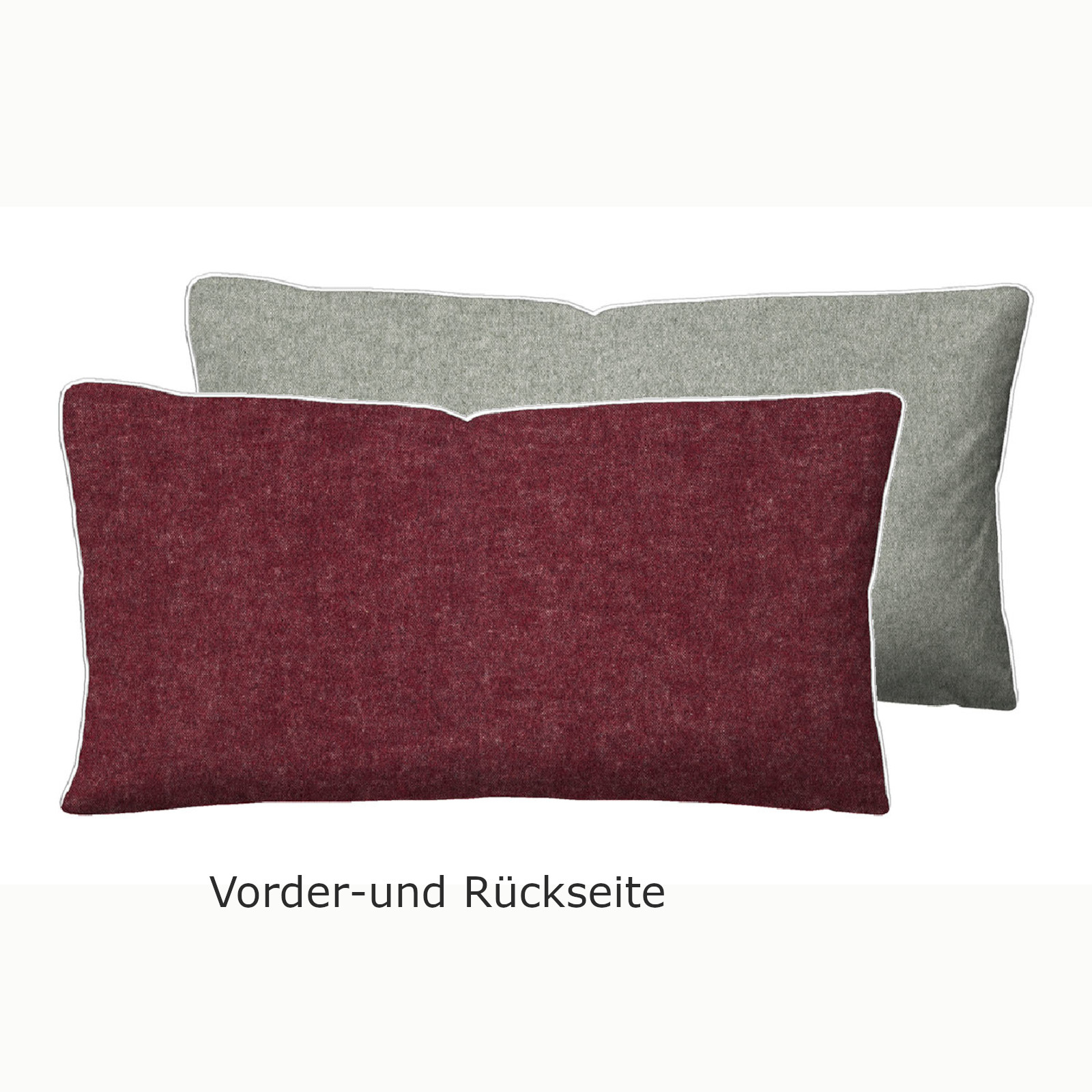 Biberna Melange 40x80 cm burgunder, Biber-Wende-Kissenbezug